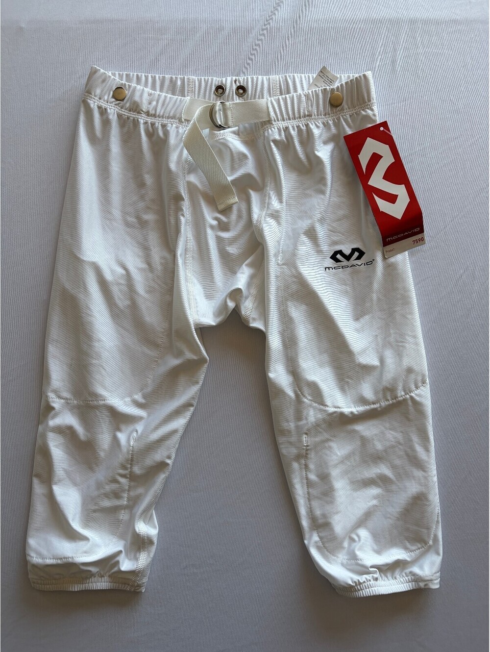 McDavid Youth Large Rival Practice Football Pants White Belt NWT Flaw